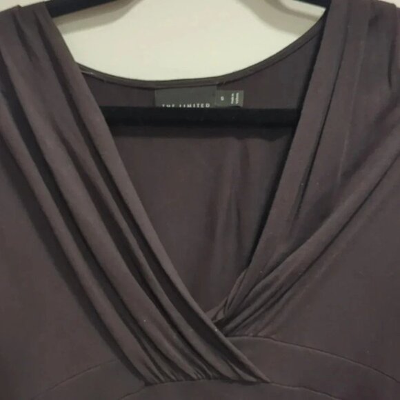 Black Draped V-Neck Top by The Limited - Picture 2 of 3